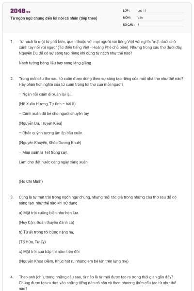 Từ ngôn ngữ chung đến lời nói cá nhân (tiếp theo)