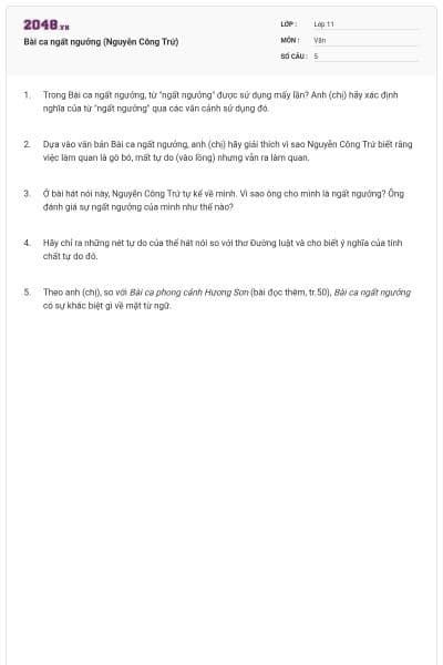 Bài ca ngất ngưởng (Nguyễn Công Trứ)