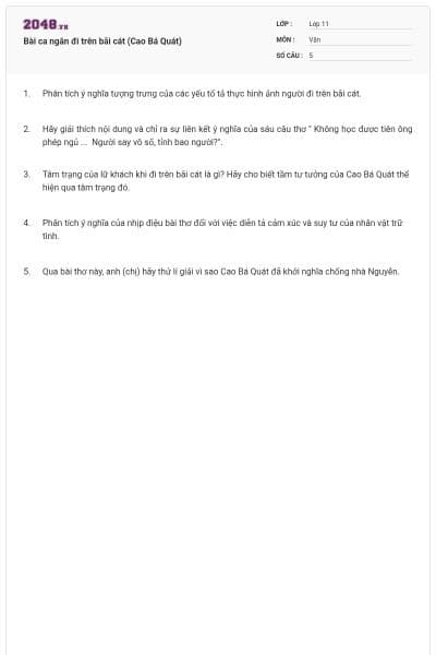 Bài ca ngắn đi trên bãi cát (Cao Bá Quát)