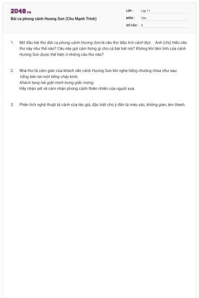 Bài ca phong cảnh Hương Sơn (Chu Mạnh Trinh)