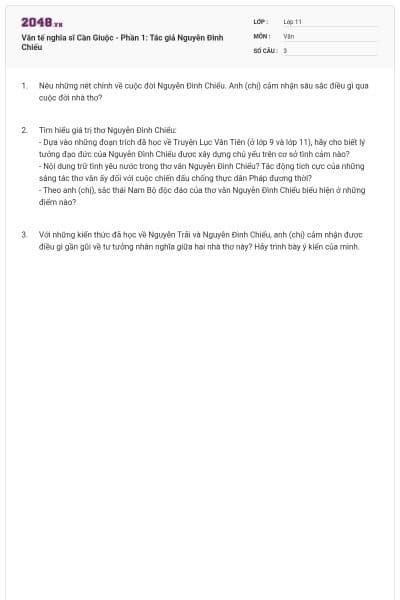 Văn tế nghĩa sĩ Cần Giuộc - Phần 1: Tác giả Nguyễn Đình Chiểu