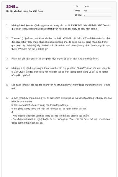 Ôn tập văn học trung đại Việt Nam