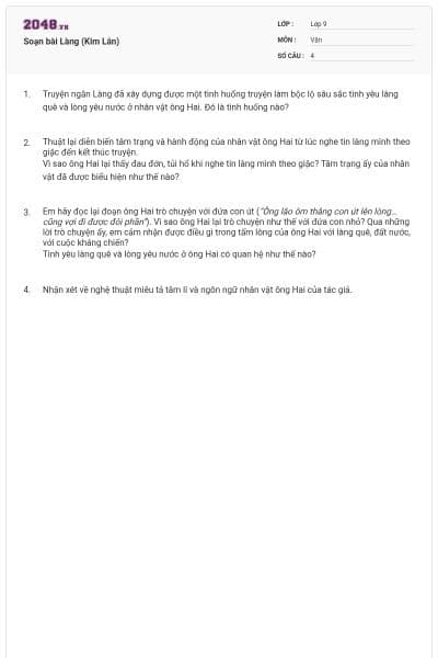 Soạn bài Làng (Kim Lân)