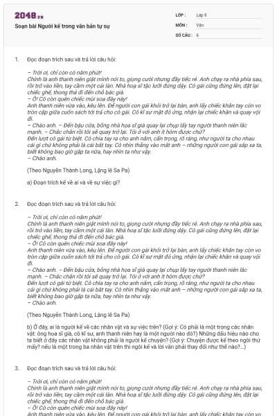 Soạn bài Người kể trong văn bản tự sự