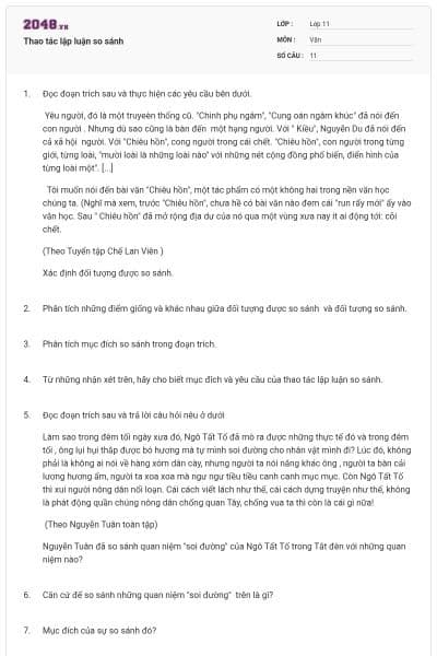 Thao tác lập luận so sánh