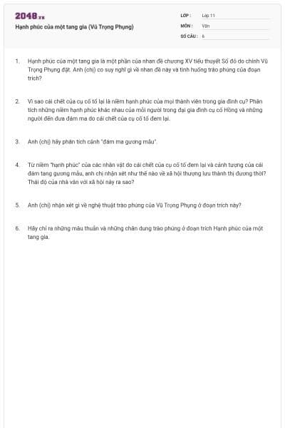 Hạnh phúc của một tang gia (Vũ Trọng Phụng)