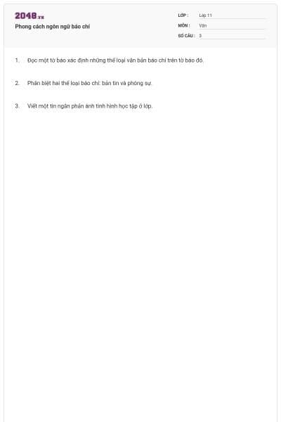 Phong cách ngôn ngữ báo chí