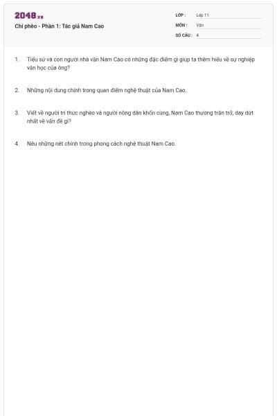 Chí phèo - Phần 1: Tác giả Nam Cao