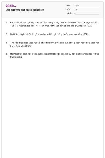 Soạn bài Phong cách ngôn ngữ khoa học