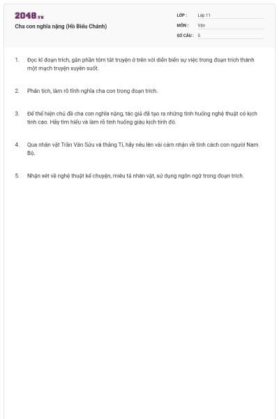 Cha con nghĩa nặng (Hồ Biểu Chánh)