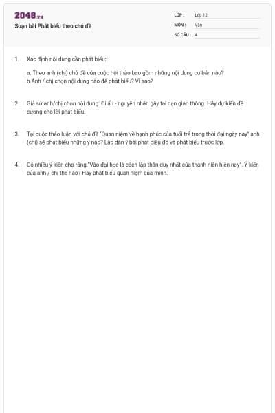 Soạn bài Phát biểu theo chủ đề