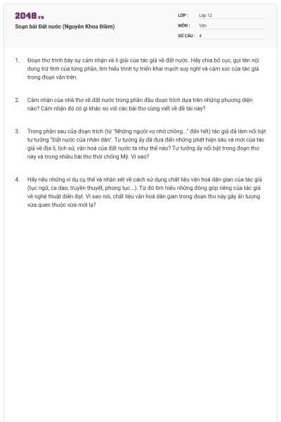 Soạn bài Đất nước (Nguyễn Khoa Điềm)