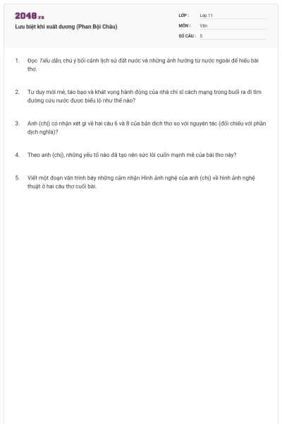 Lưu biệt khi xuất dương (Phan Bội Châu)