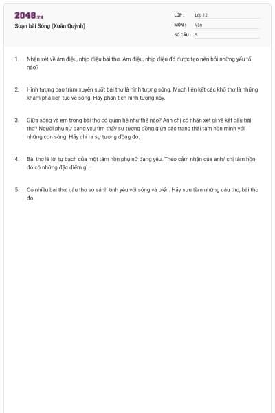 Soạn bài Sóng (Xuân Quỳnh)