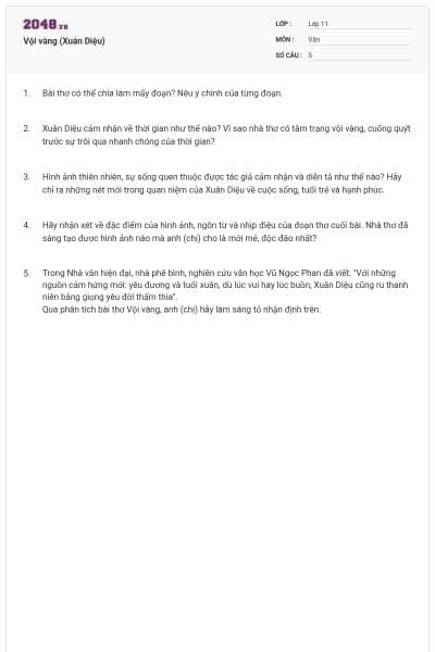 Vội vàng (Xuân Diệu)