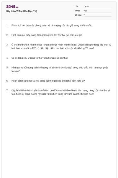 Đây thôn Vĩ Dạ (Hàn Mạc Tử)