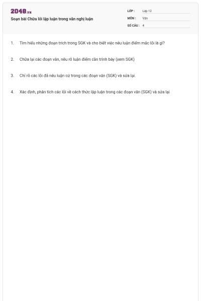 Soạn bài Chữa lỗi lập luận trong văn nghị luận