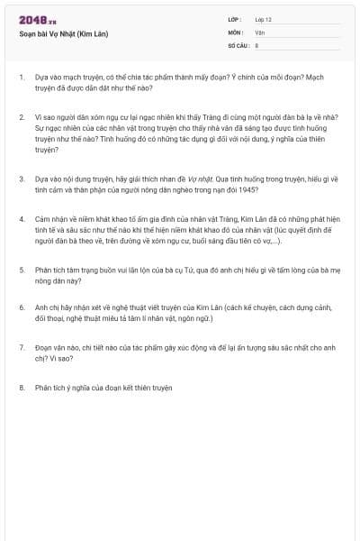 Soạn bài Vợ Nhặt (Kim Lân)