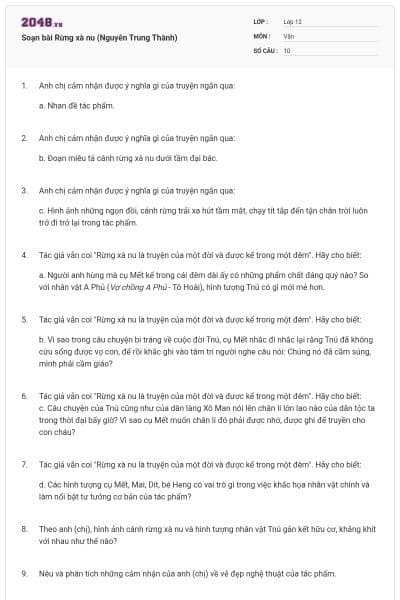 Soạn bài Rừng xà nu (Nguyễn Trung Thành)