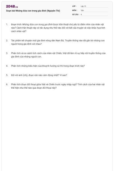 Soạn bài Những đứa con trong gia đình (Nguyễn Thi)