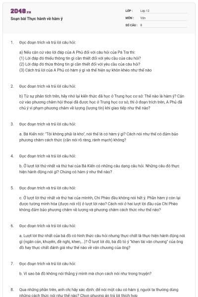 Soạn bài Thực hành về hàm ý