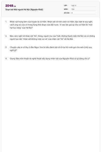 Soạn bài Một người Hà Nội (Nguyễn Khải)