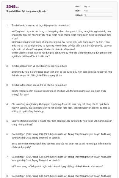 Soạn bài Diễn đạt trong văn nghị luận