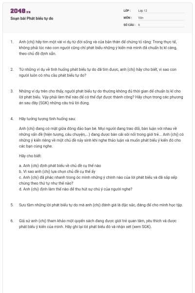 Soạn bài Phát biểu tự do