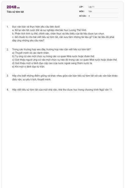 Tiểu sử tóm tắt