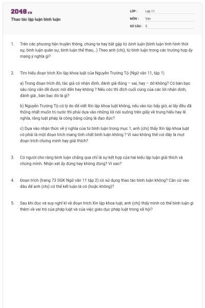 Thao tác lập luận bình luận