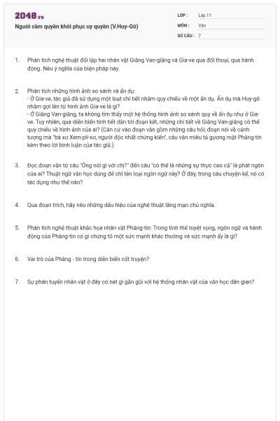 Người cầm quyền khôi phục uy quyền (V.Huy-Gô)