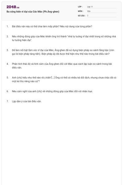 Ba cống hiến vĩ đại của Các Mác (Ph.Ăng-ghen)