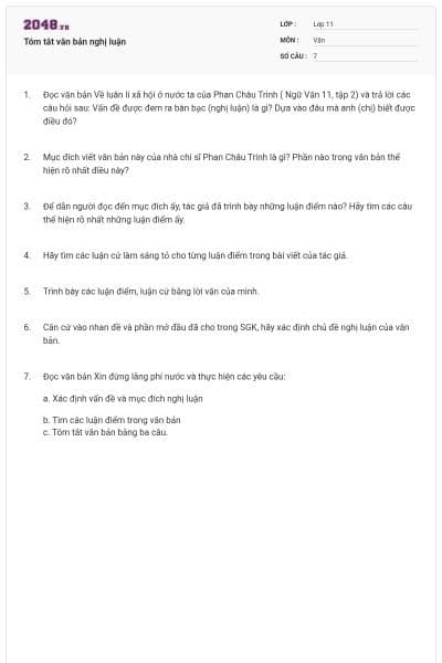 Tóm tắt văn bản nghị luận