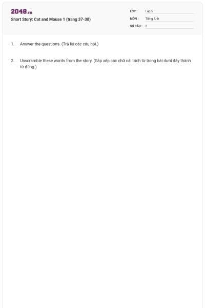 Short Story: Cat and Mouse 1 (trang 37-38)