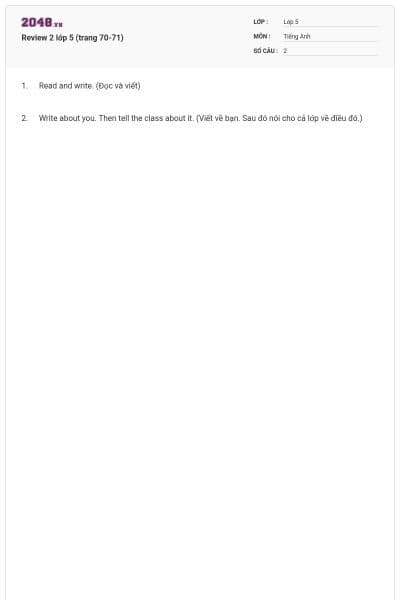 Review 2 lớp 5 (trang 70-71)