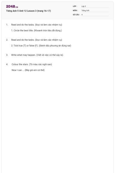 Tiếng Anh 5 Unit 12 Lesson 3 (trang 16-17)