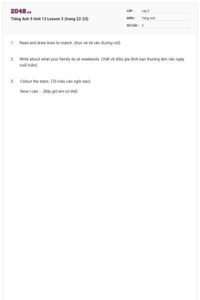 Tiếng Anh 5 Unit 13 Lesson 3 (trang 22-23)