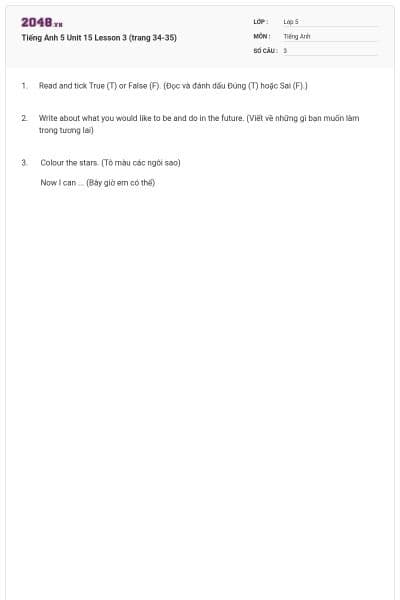 Tiếng Anh 5 Unit 15 Lesson 3 (trang 34-35)