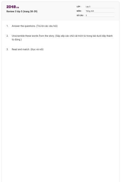 Review 3 lớp 5 (trang 38-39)