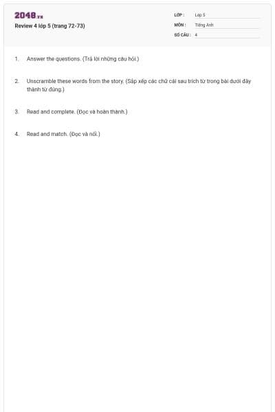 Review 4 lớp 5 (trang 72-73)