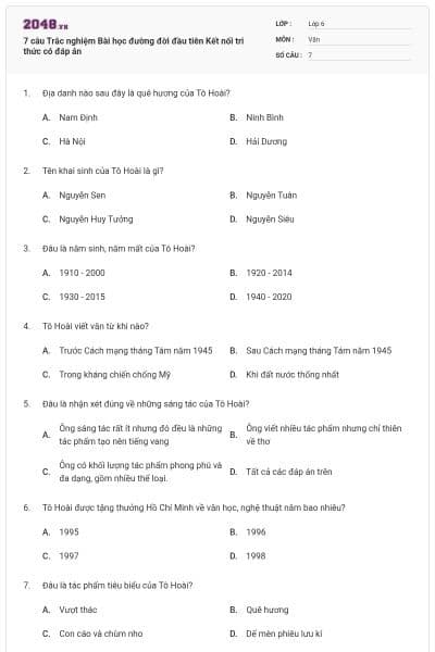 7 câu Trắc nghiệm Bài học đường đời đầu tiên Kết nối tri thức có đáp án