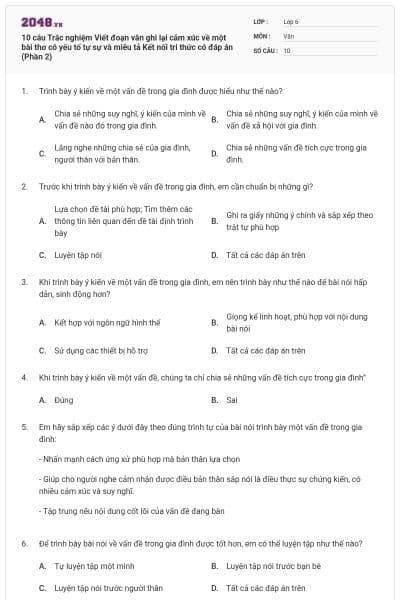 10 câu Trắc nghiệm Viết đoạn văn ghi lại cảm xúc về một bài thơ có yếu tố tự sự và miêu tả Kết nối tri thức có đáp án (Phần 2)