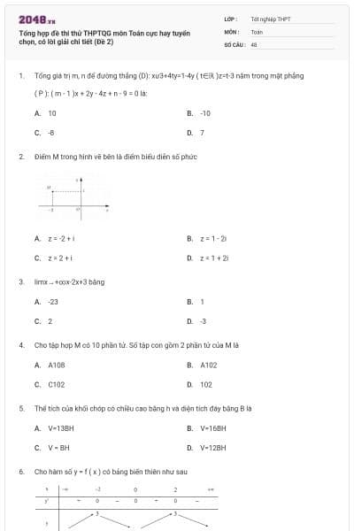 Tổng hợp đề thi thử THPTQG môn Toán cực hay tuyển chọn, có lời giải chi tiết (Đề 2)