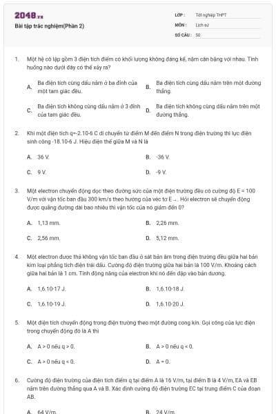 Bài tập trắc nghiệm(Phần 2)