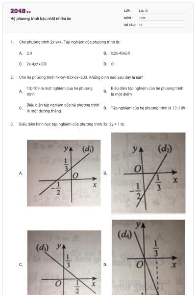 Hệ phương trình bậc nhất nhiều ẩn