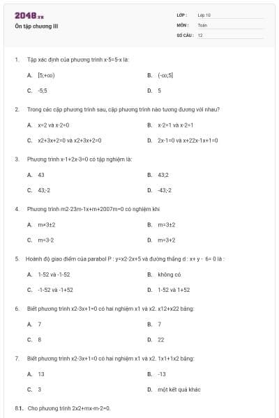 Ôn tập chương III