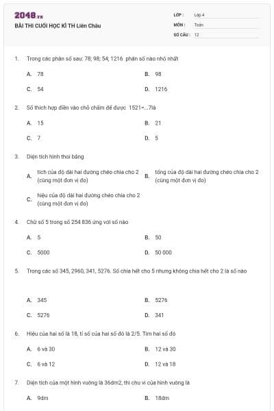 BÀI THI CUỐI HỌC KÌ TH Liên Châu