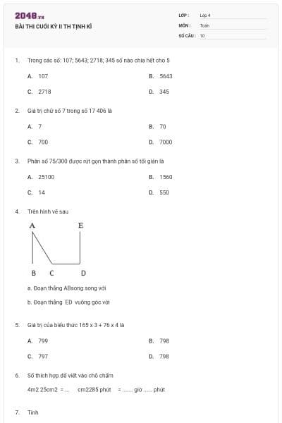 BÀI THI CUỐI KỲ II TH TỊNH KÌ