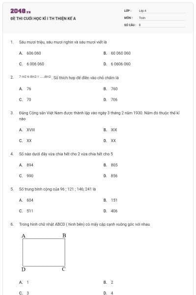 ĐỀ THI CUỐI HỌC KÌ I TH THIỆN KẾ A