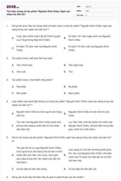 Tìm hiểu chung về tác phẩm "Nguyễn Đình Chiểu, Ngôi sao sáng của dân tộc"